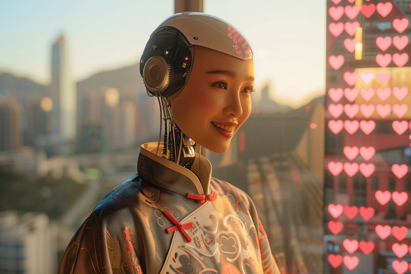 relations amoureuses virtuelles : illustration d'une femme interagissant avec une intelligence artificielle