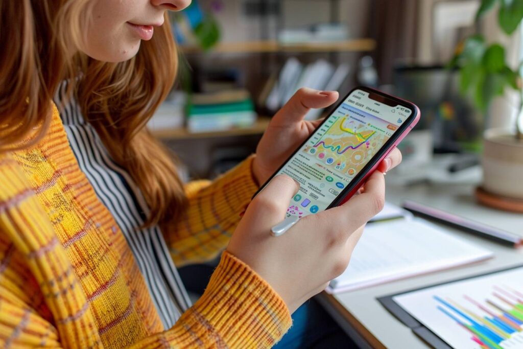 grand oral du bac : élève utilisant une application pour s’entraîner au grand oral