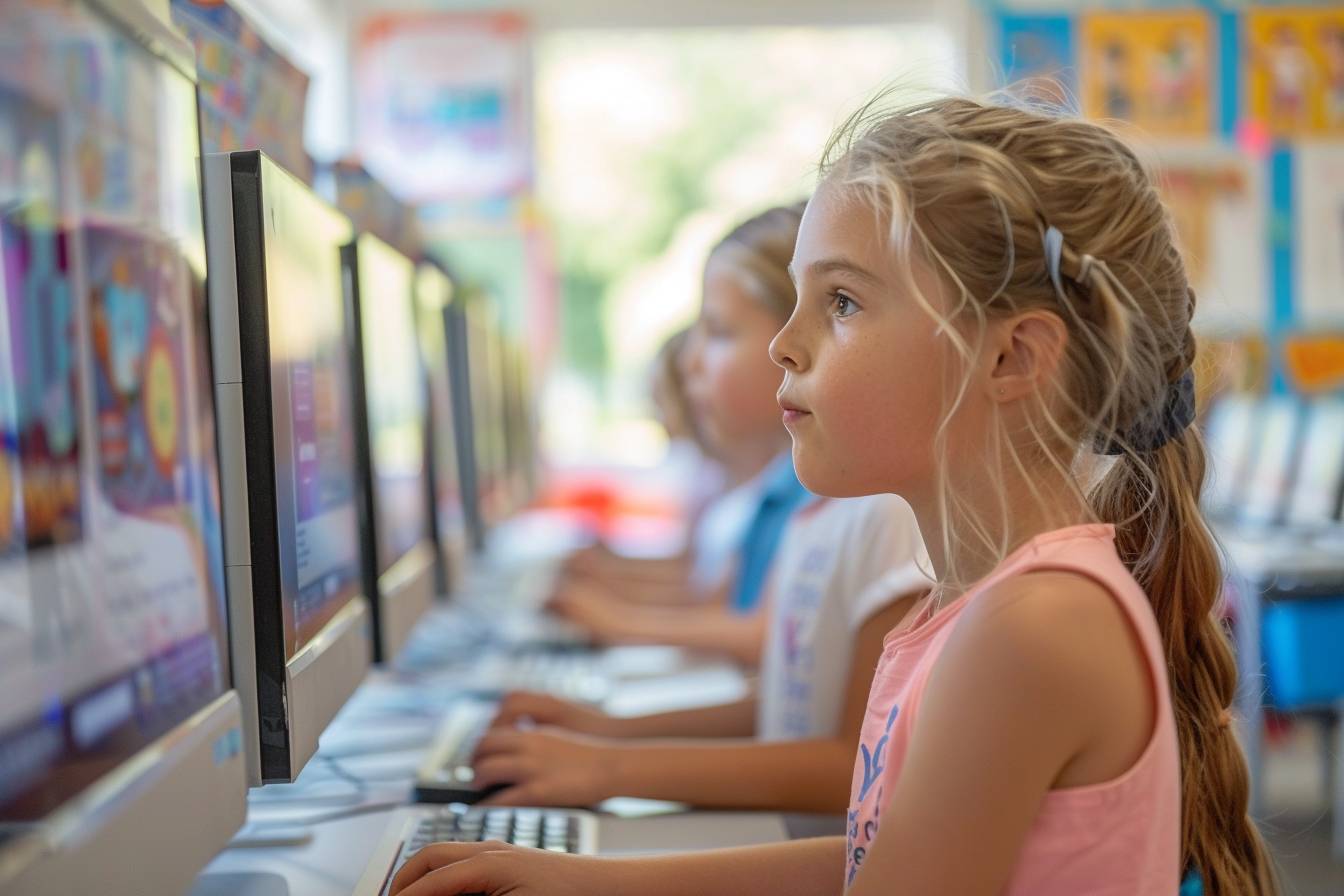 sensibilisation numérique : élèves en atelier apprenant les bonnes pratiques du numérique