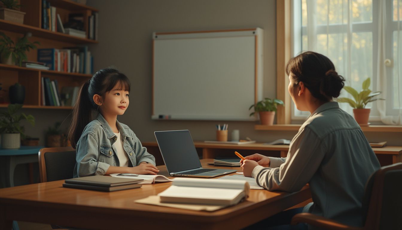 cours particuliers : enseignant donnant un cours particulier à un élève