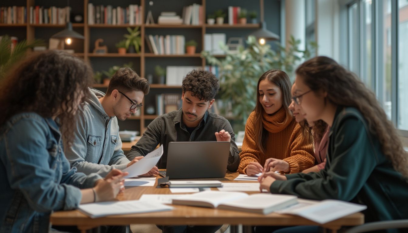 aide à la rédaction de mémoire en marketing : un étudiant travaillant sur un mémoire avec l'aide d'un expert