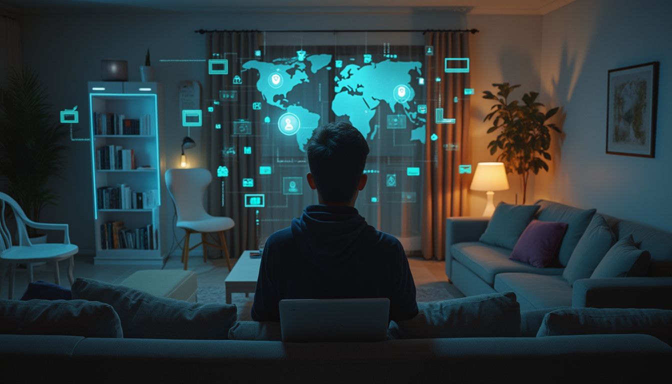 objets connectés : illustration d'appareils connectés en réseau symbolisant la protection des données personnelles