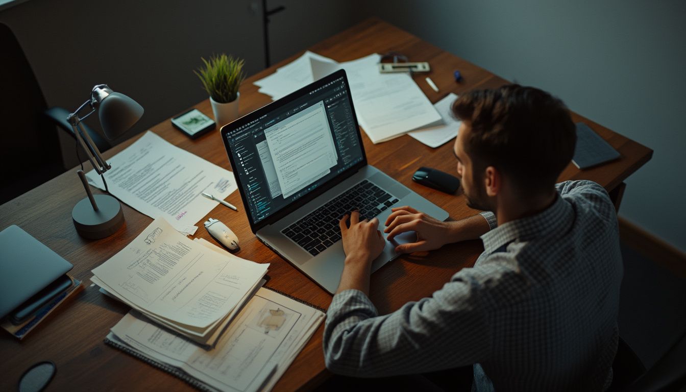 avis de situation Pôle Emploi : illustration d'une personne consultant un document officiel de Pôle Emploi sur un ordinateur