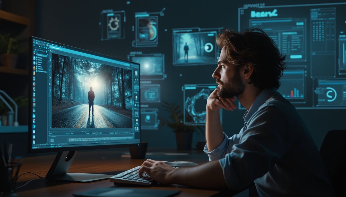 image libre de droit : icône de recherche par image sur un écran d'ordinateur