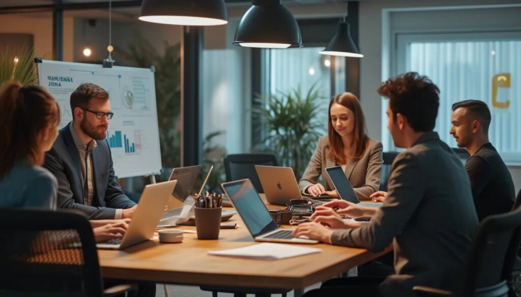 agences de webmarketing à Auray : équipe travaillant sur des stratégies digitales modernes