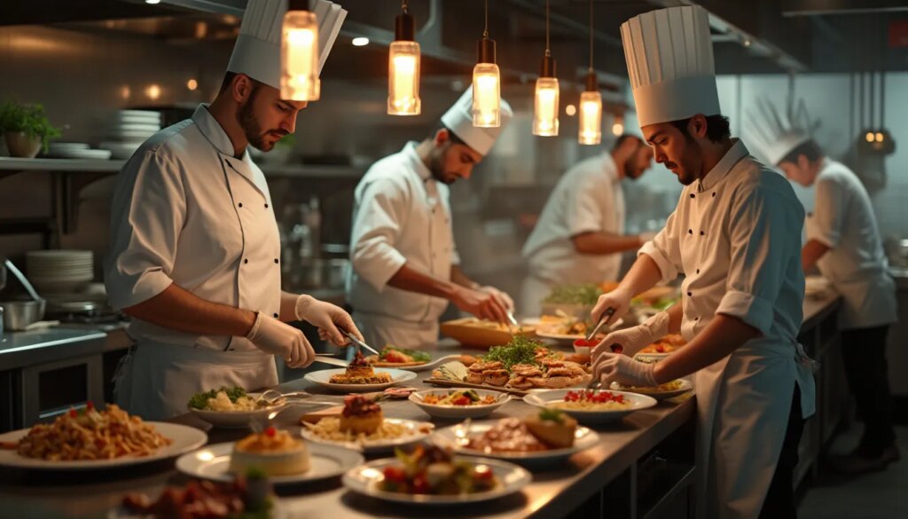 ouvrir un restaurant : chef cuisinier devant un restaurant