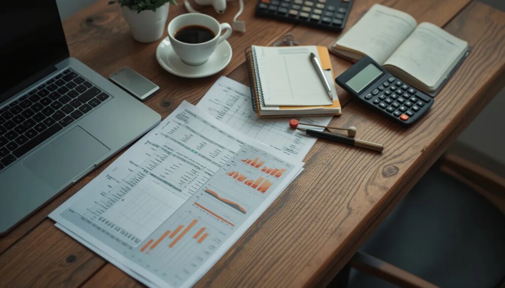 budget prévisionnel : tableau financier montrant recettes et charges