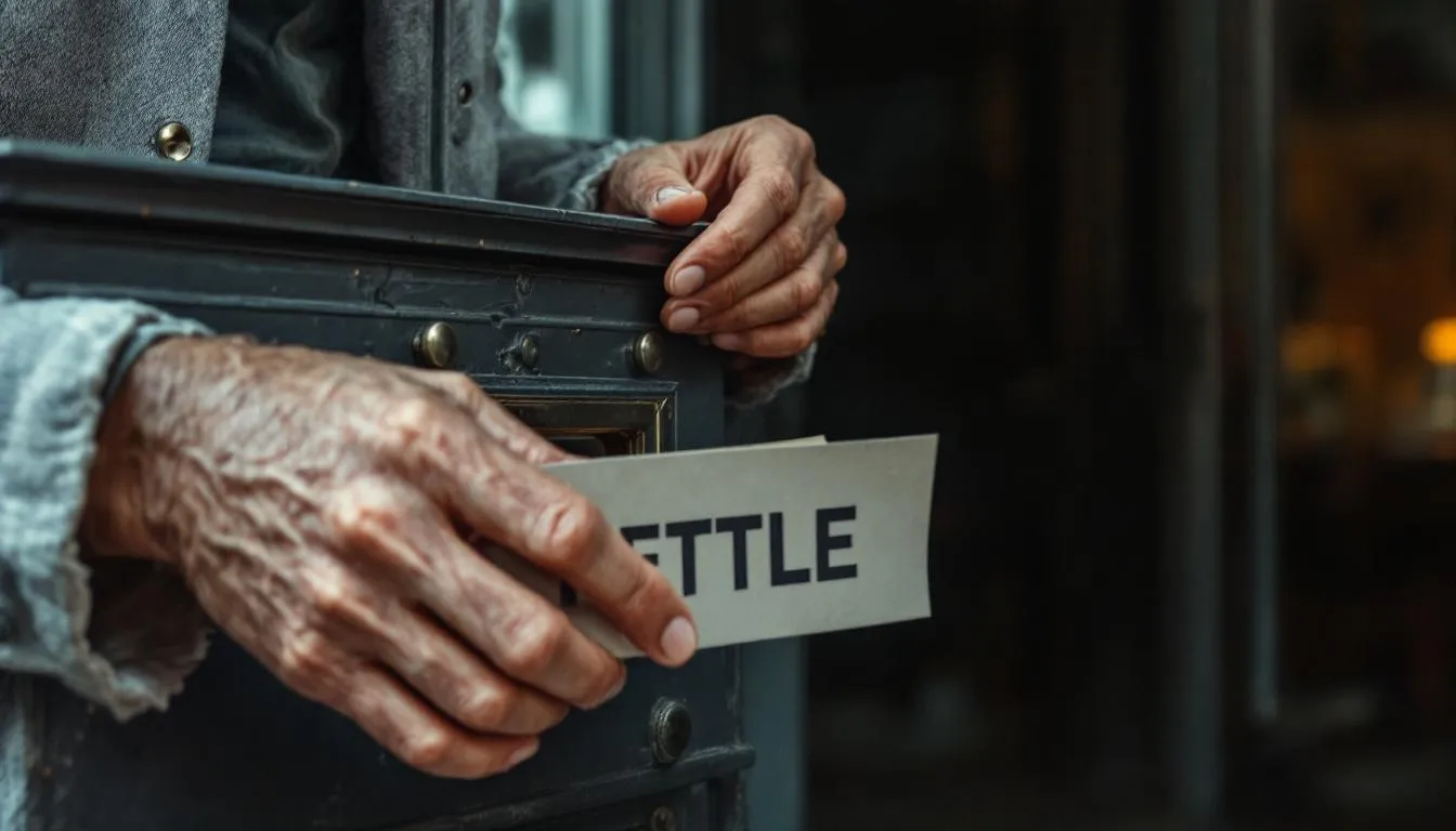 boîte au lettre sans clé : main utilisant une carte rigide pour ouvrir une boîte au lettre verrouillée