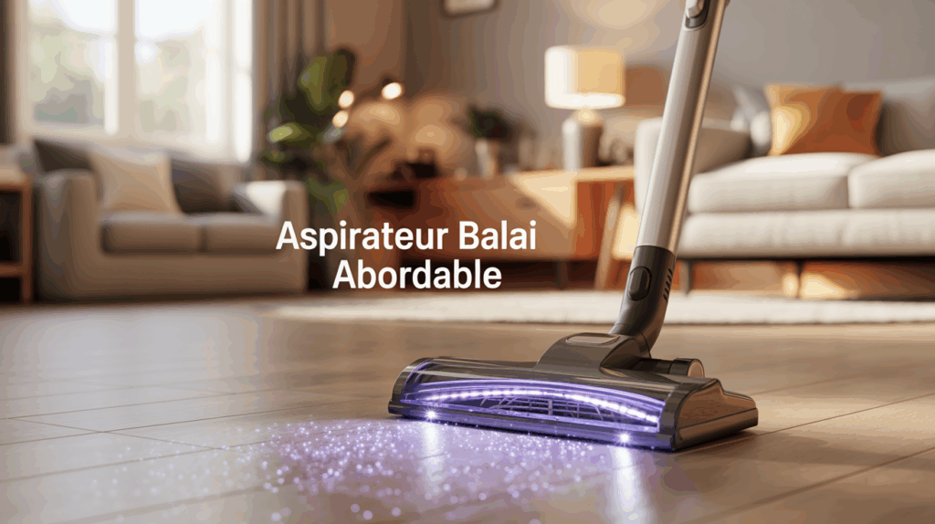 aspirateur balai abordable bac transparent