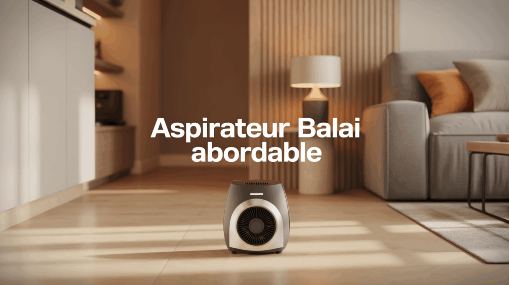 aspirateur balai abordable posé sol lumineux