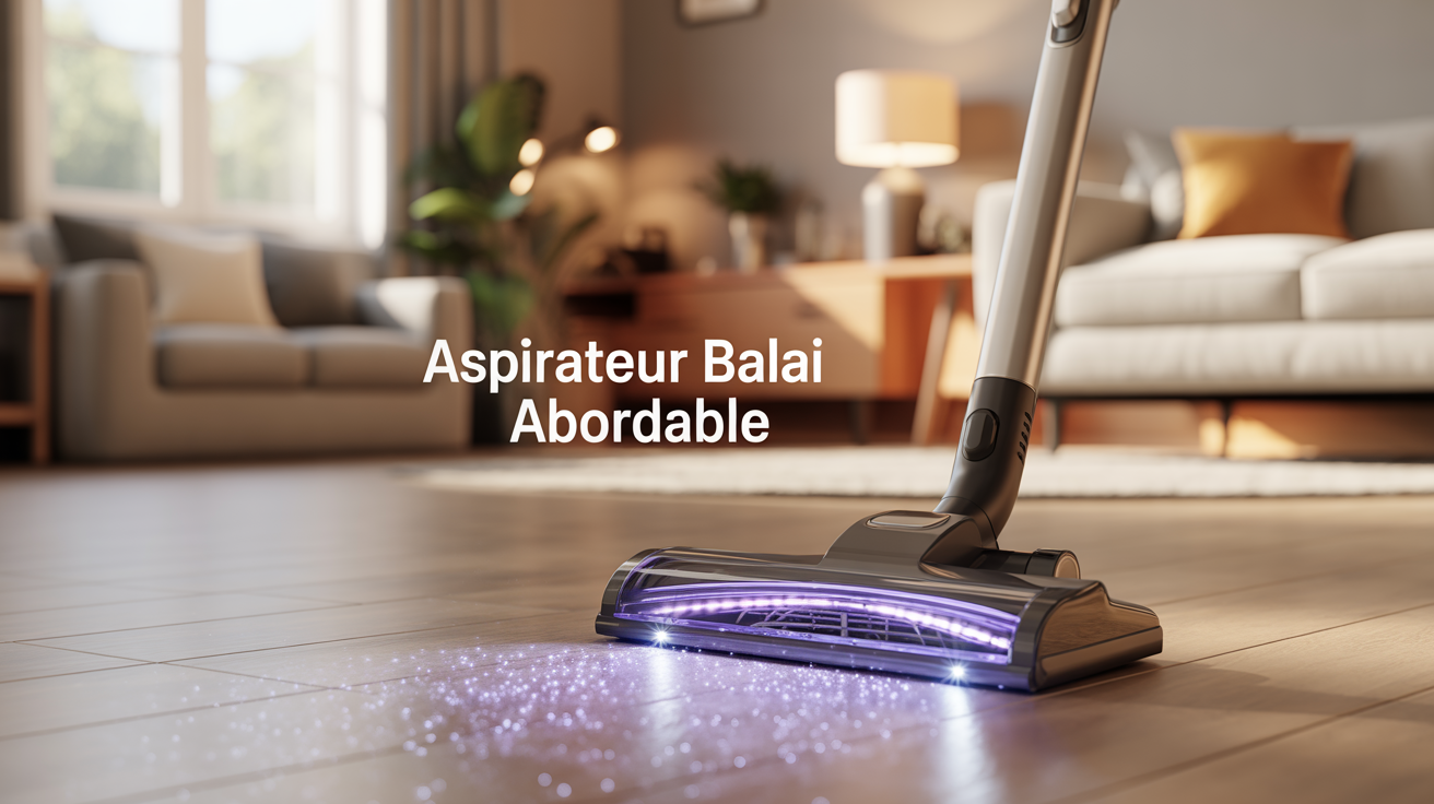 aspirateur balai abordable bac transparent