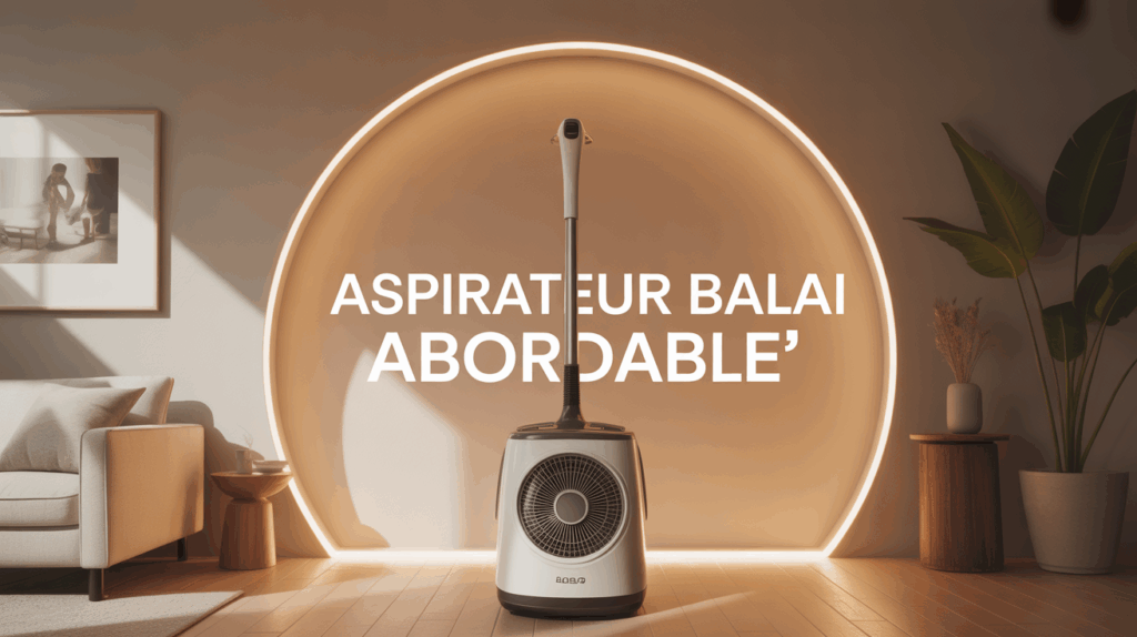 Aspirateur balai abordable dans une pièce lumineuse