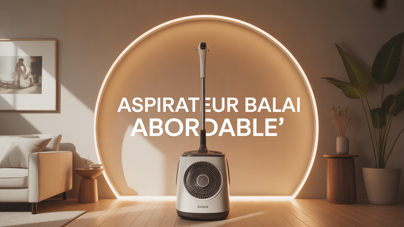 Aspirateur balai abordable dans une pièce lumineuse
