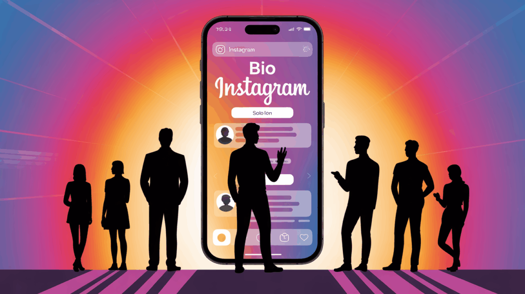 illustration smartphone bio instagram interface reseau social