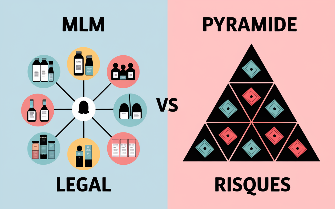 infographie differences marketing de reseau pyramide