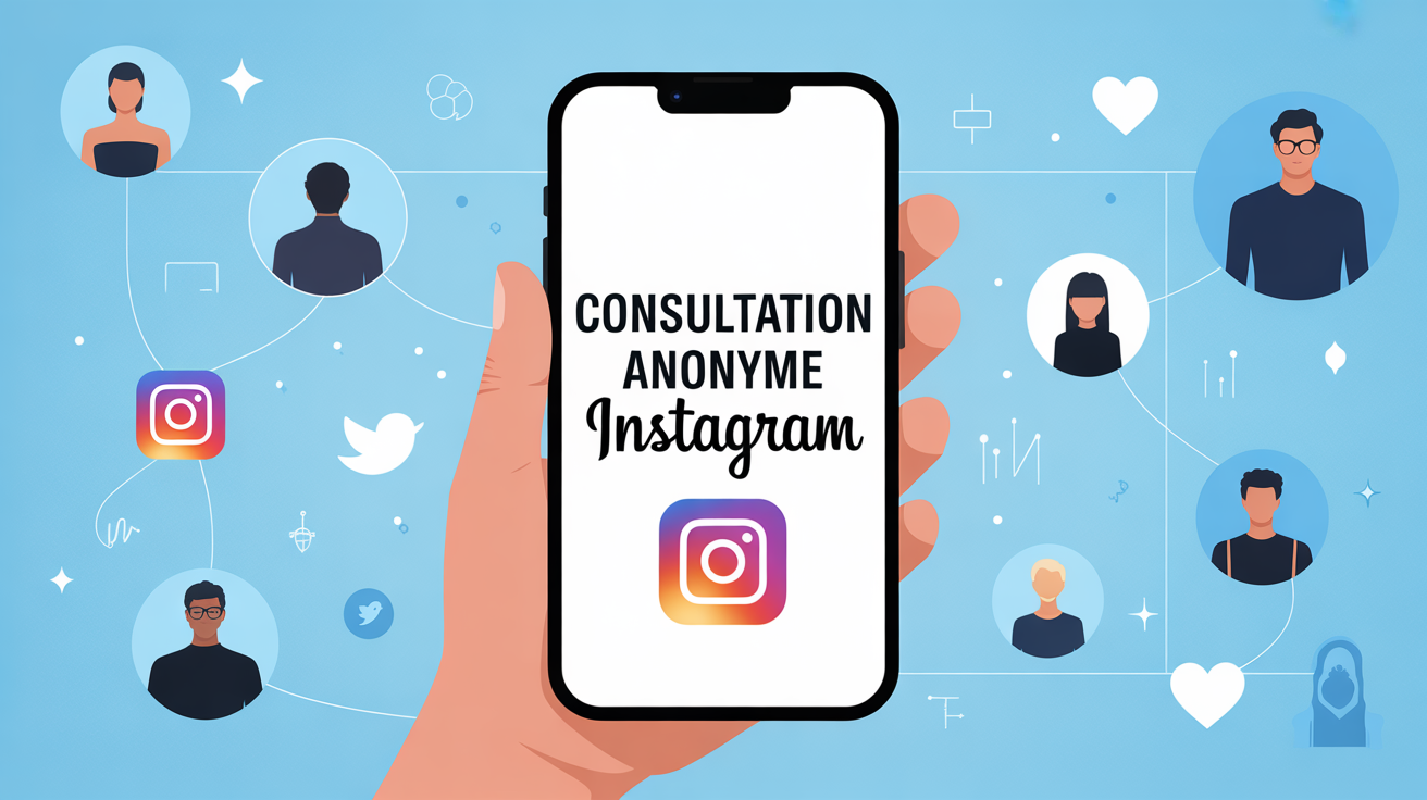 Consultation anonyme Instagram illustration smartphone