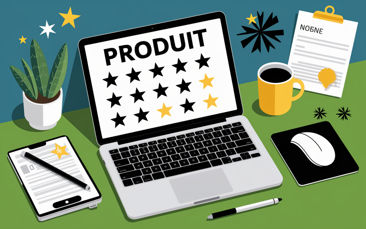 fiche produit SEO ordinateur liste client