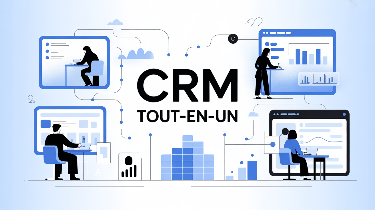 CRM tout-en-un GoHighLevel dashboard illustration