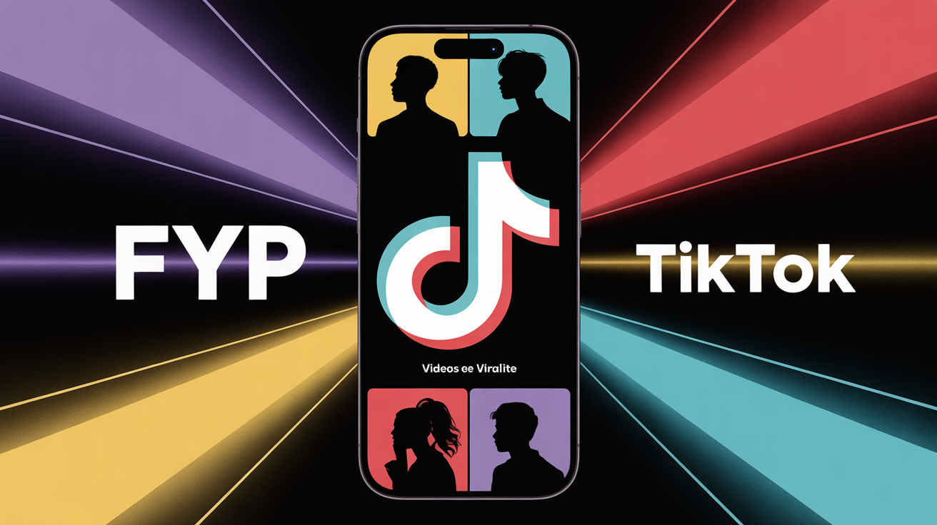 Illustration FYP TikTok viralité sur smartphone