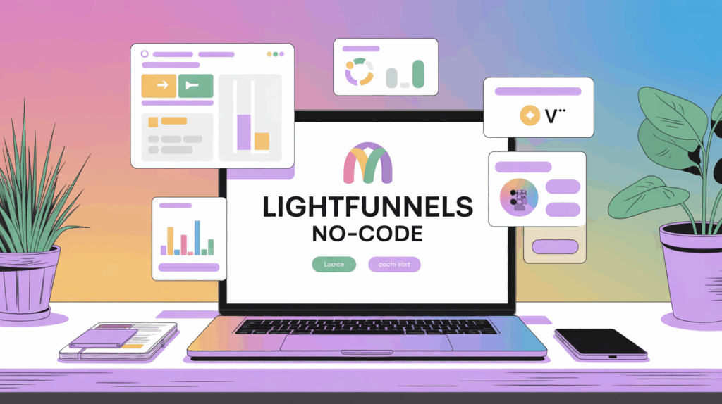 Interface LightFunnels no-code tunnel de vente