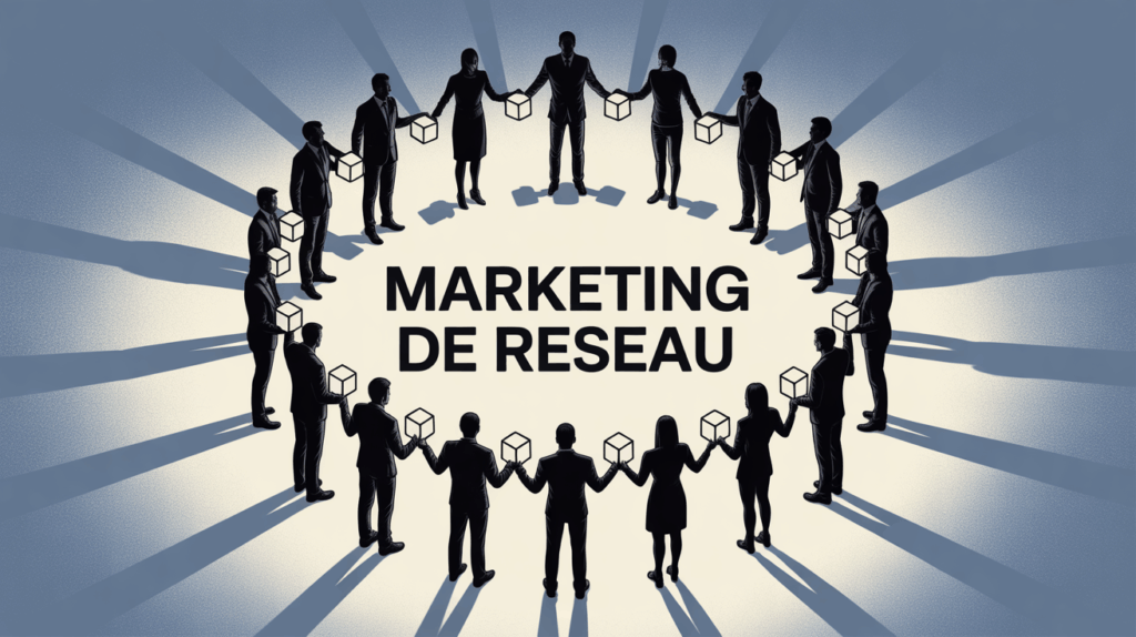 illustration marketing de reseau groupe cercle cubes