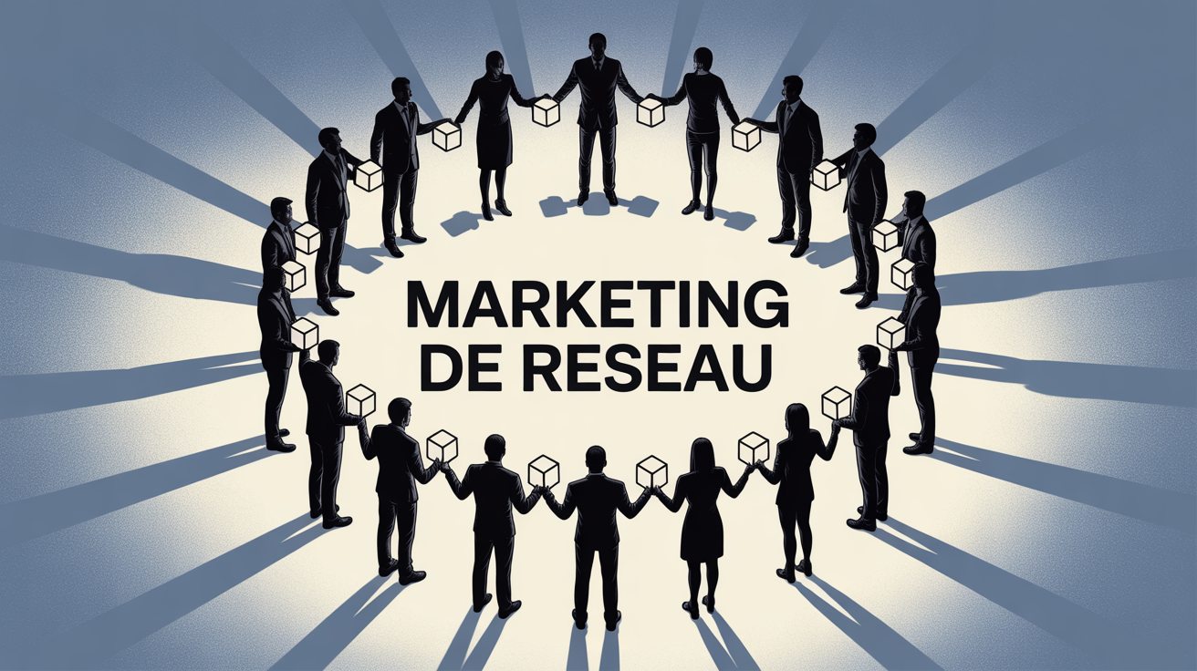 illustration marketing de reseau groupe cercle cubes