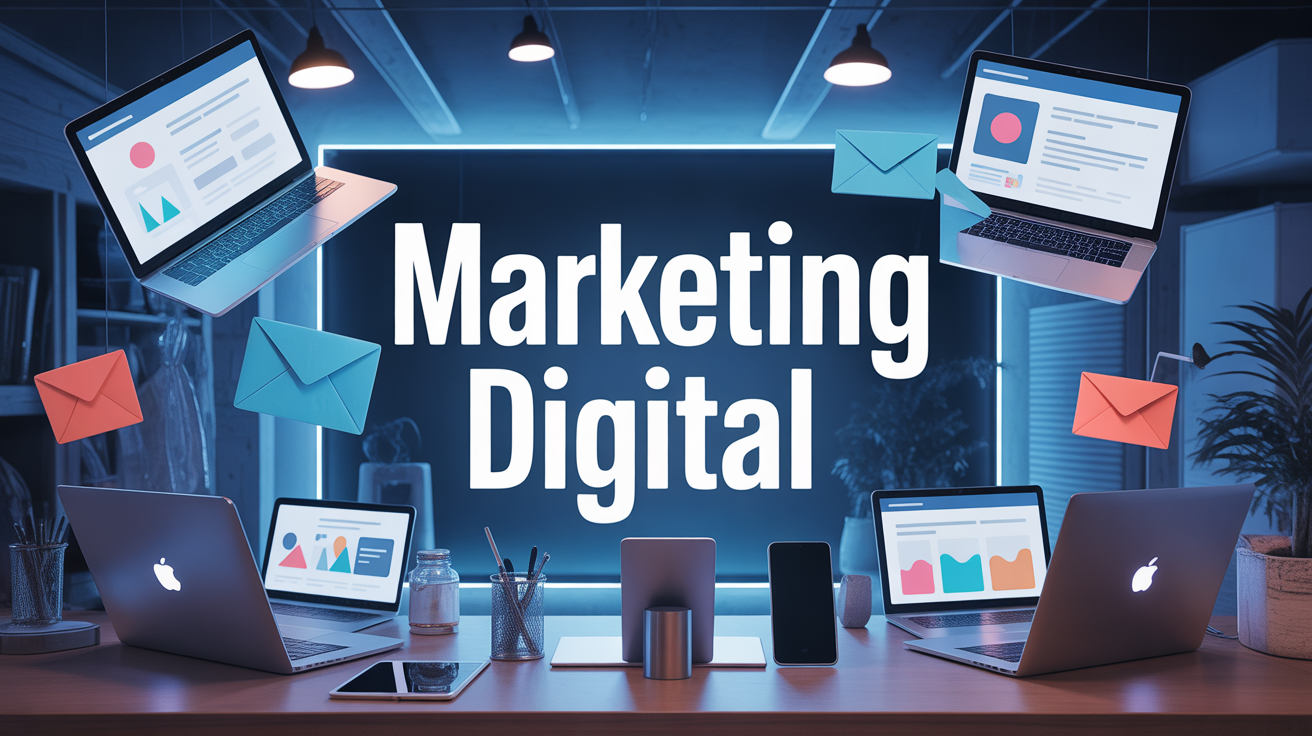 Marketing digital dynamique et Brevo en bureau