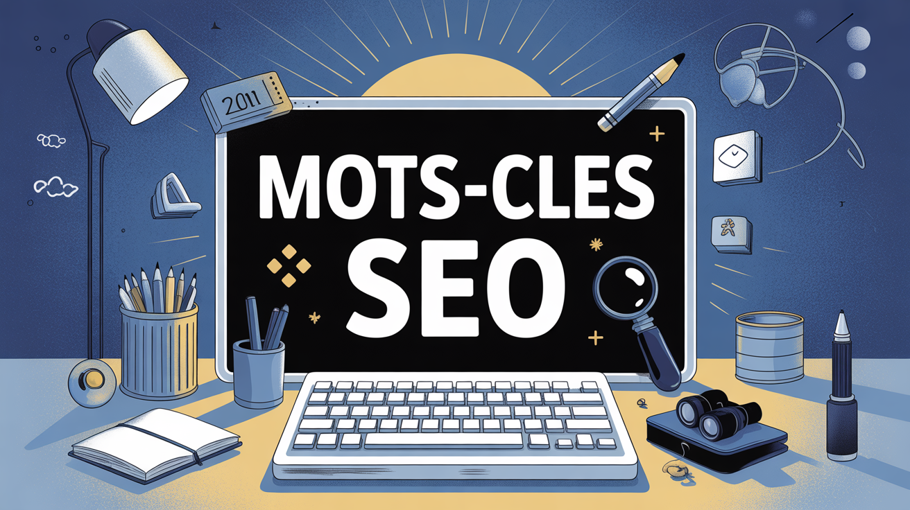 Illustration mots clés SEO clavier digital