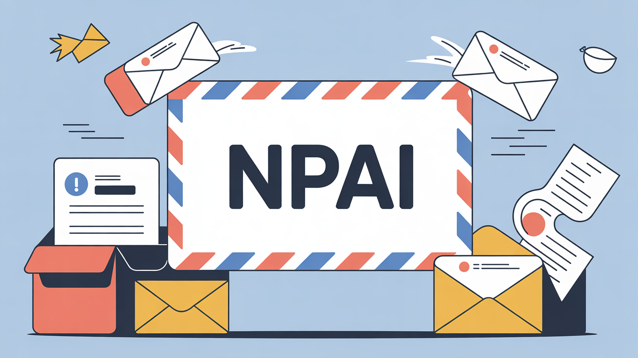 Illustration NPAI enveloppe retournee avertissement