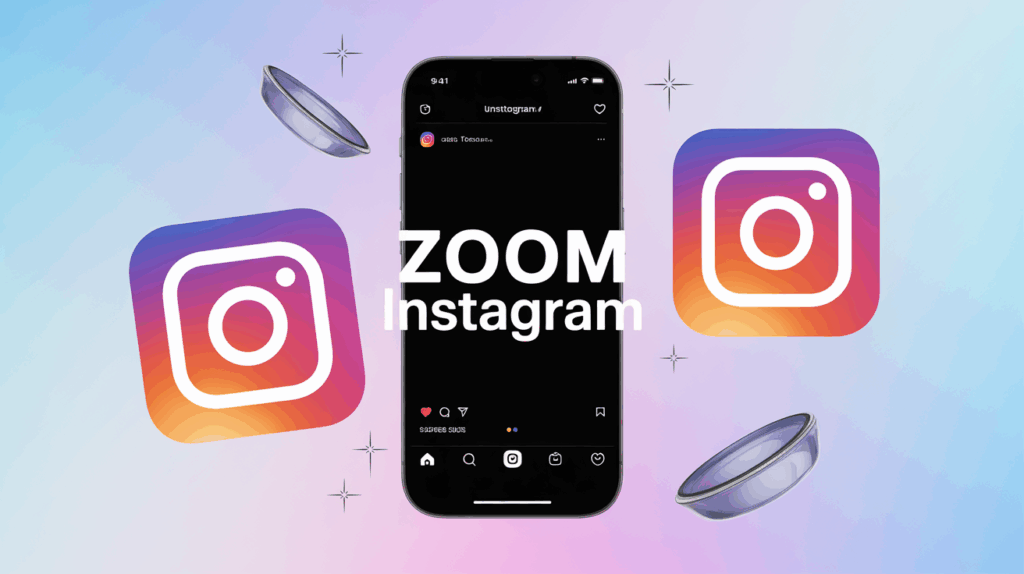 Zoom Instagram sur application, icones reseaux sociaux