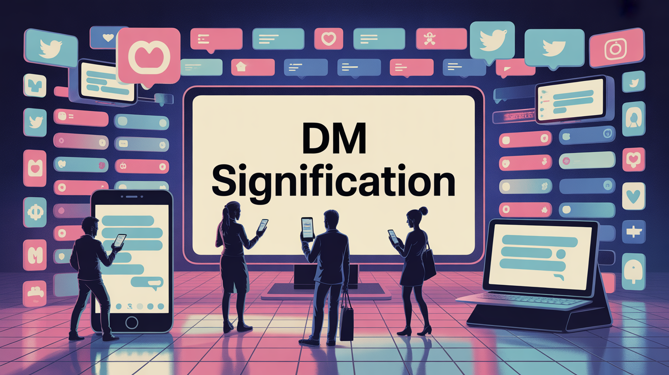 Illustration signification dm echange reseaux sociaux