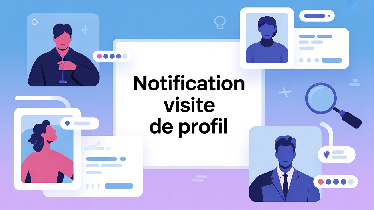 illustration notification visite de profil sur réseaux sociaux