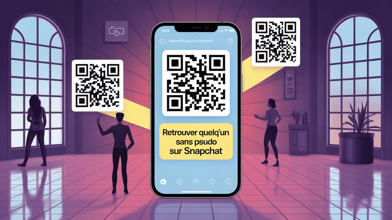 Smartphone et QR code pour retrouver profil Snapchat