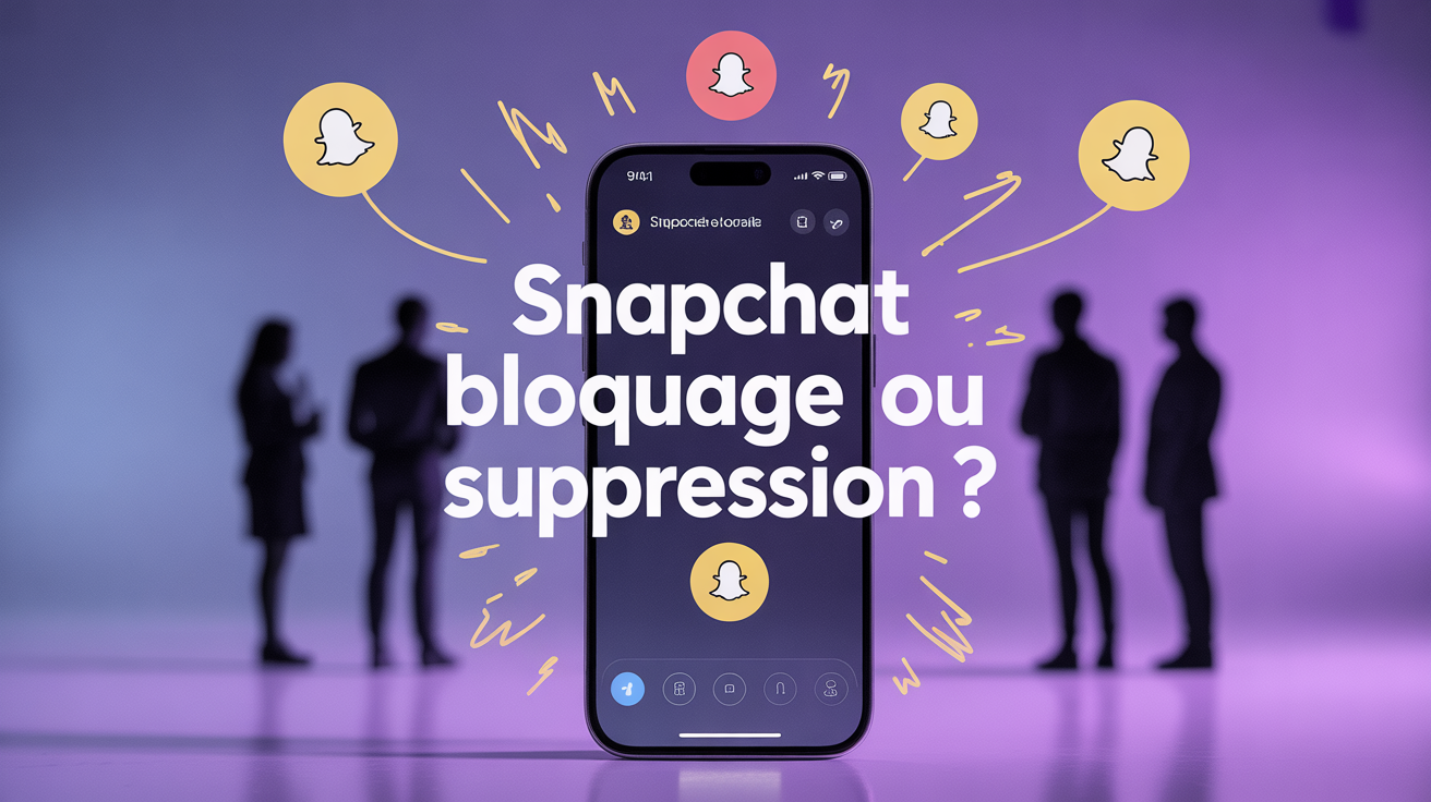 smartphone affichant snapchat blocage suppression