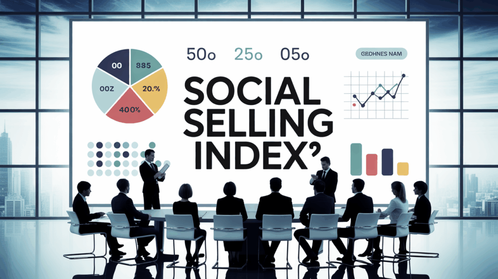 Social Selling Index LinkedIn presentation visuelle salle de reunion