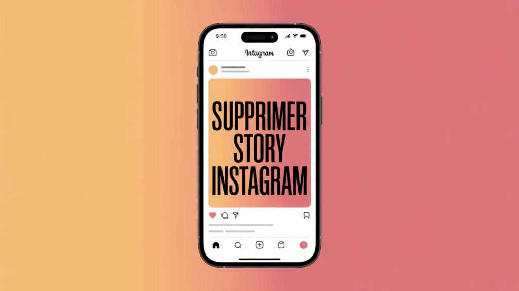 illustration supprimer story instagram smartphone
