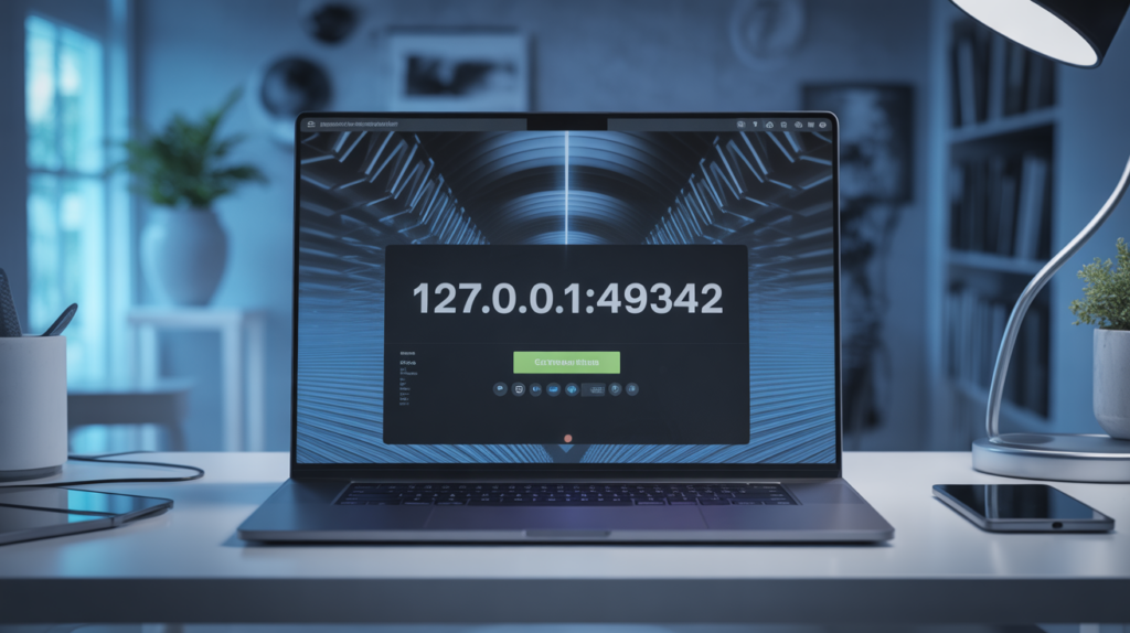 127.0.0.1:49342 sur ecran ordinateur
