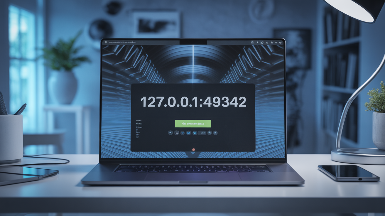 127.0.0.1:49342 sur ecran ordinateur