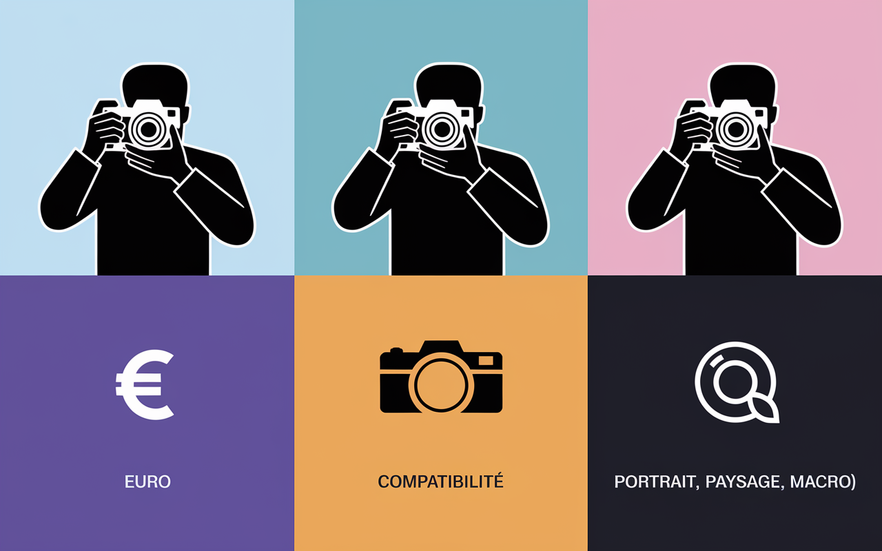 Schéma sélection objectif Fuji usages prix compatibilité