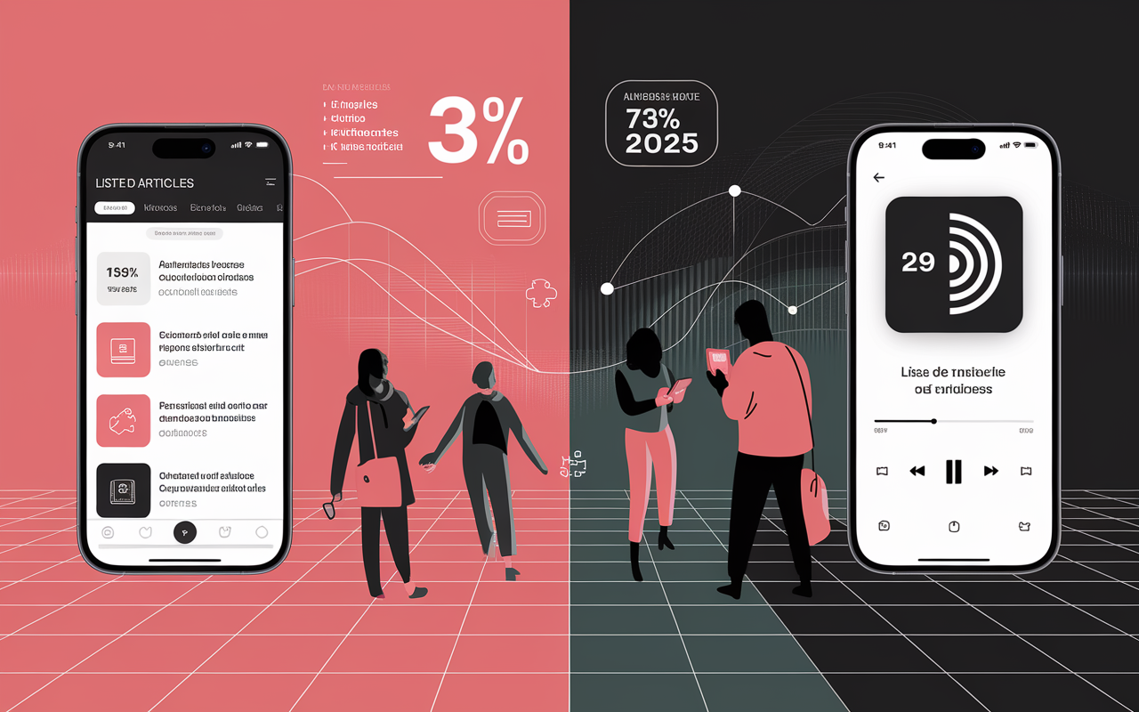 Application DualMedia mobile articles podcasts videos chiffres 73 2025