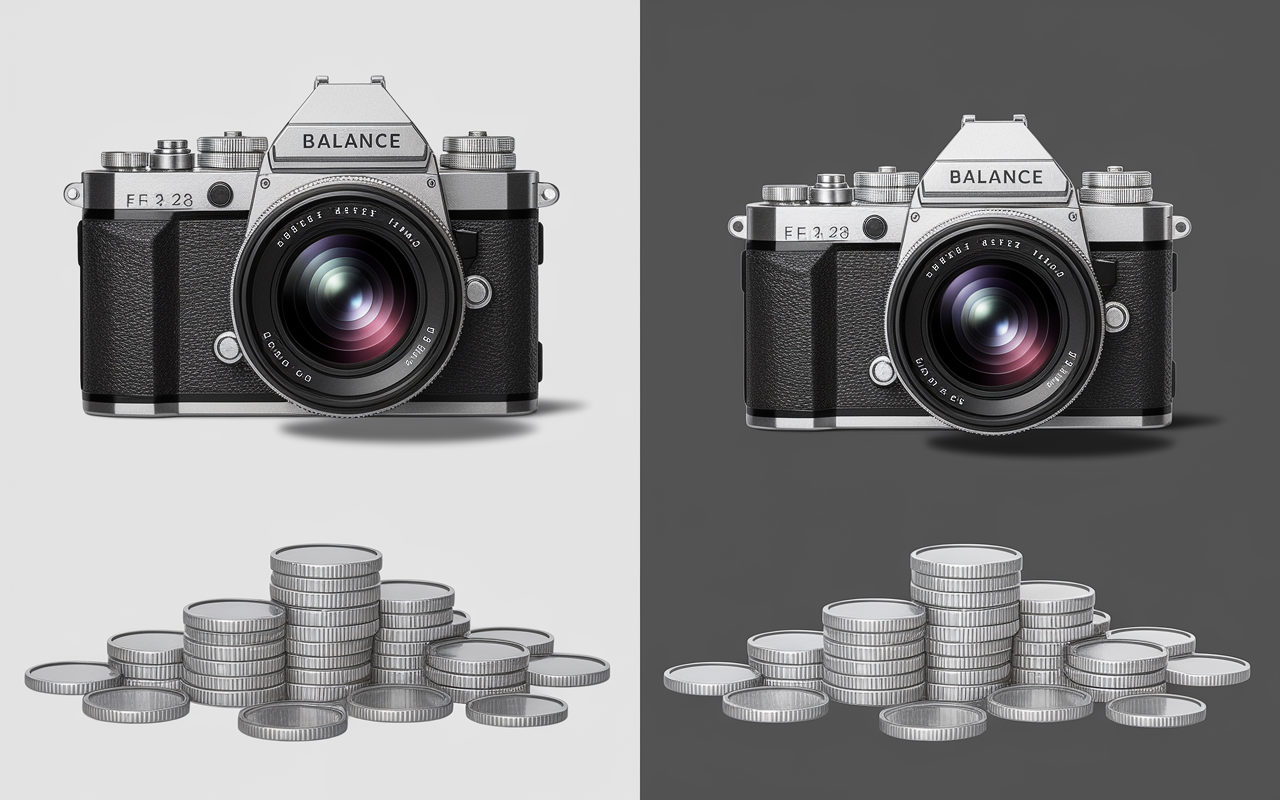 balance stylisée objectifs f1.2 f2 f1.4 comparaison prix