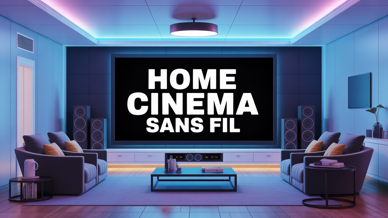 illustration home cinéma sans fil 7.1 moderne