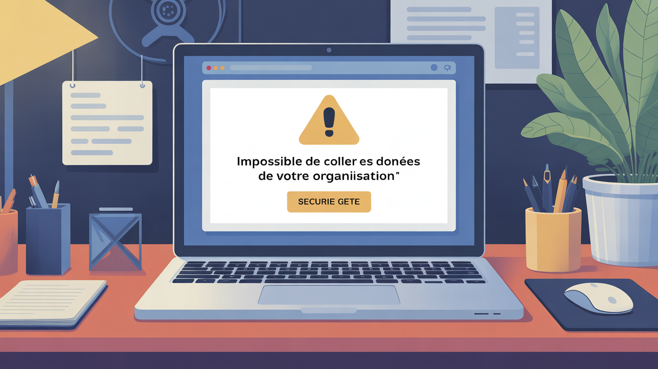 ordinateur avertissement securite impossible de coller les donnees