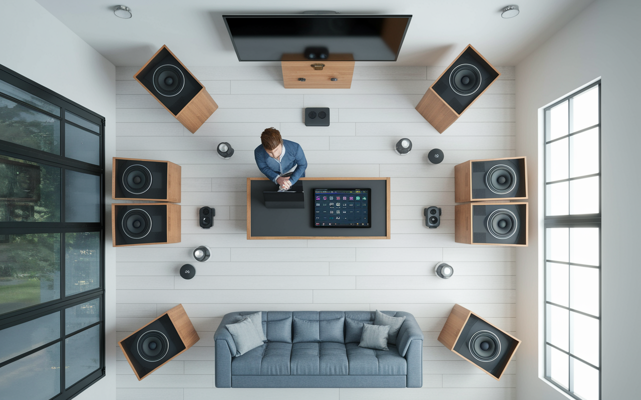 schéma installation home cinéma sans fil 7.1 optimisation