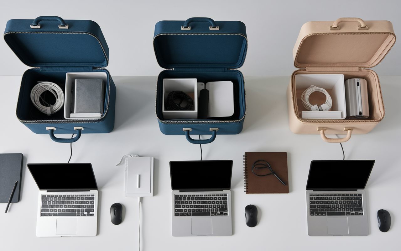 organisation sacoche ordinateur 13 pouces et accessoires