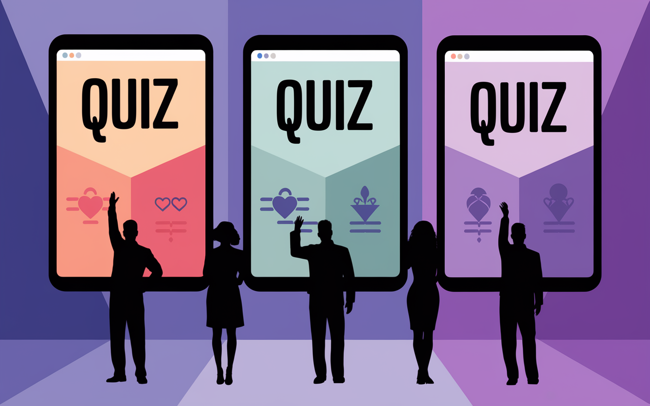 Silhouettes anonymes quiz vidéo IA faceless, diversité templates