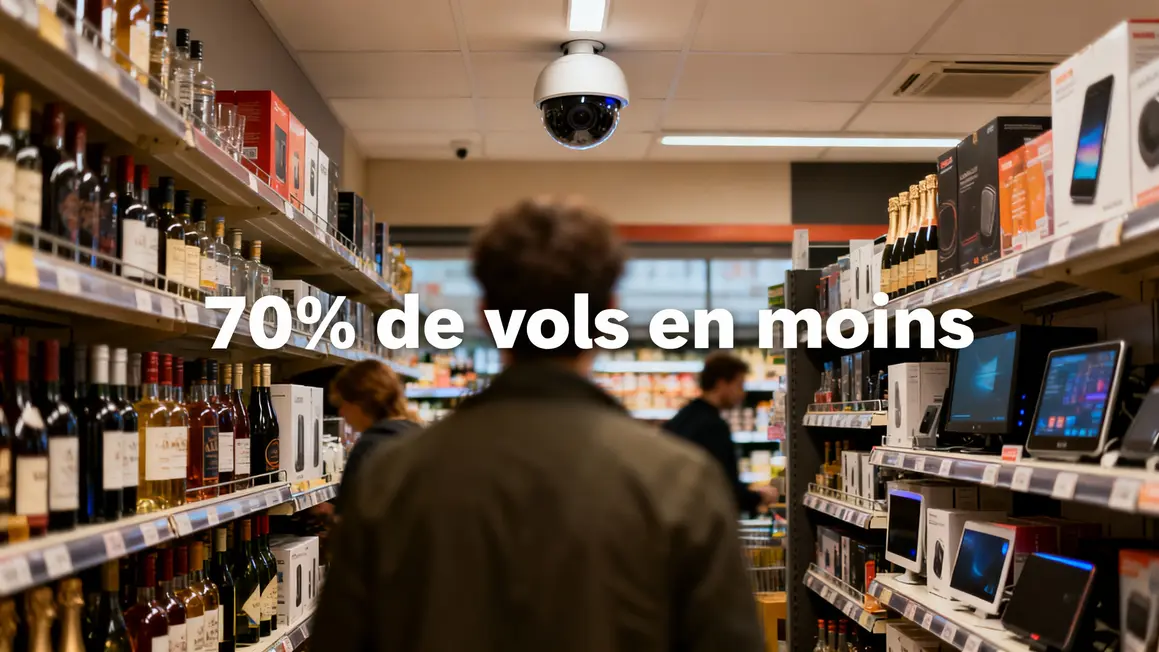 caméra vidéosurveillance rayon supermarché