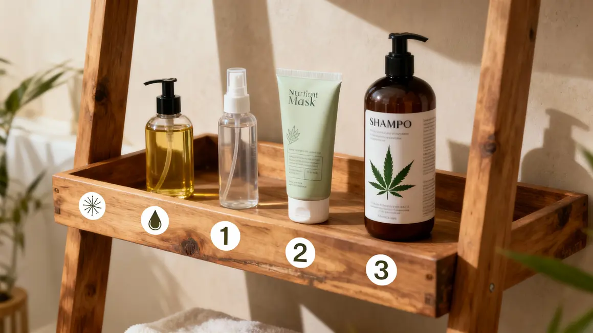 Produits CBD huile shampoing masque spray pour cheveux