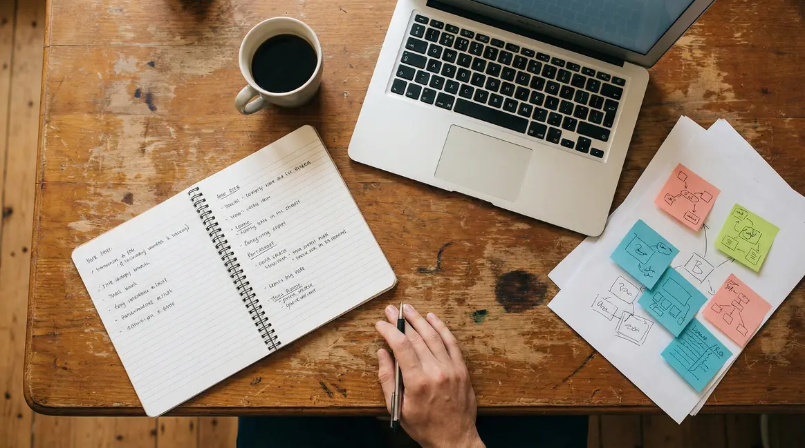 Table carnet ouvertes listes organisation idées SEO