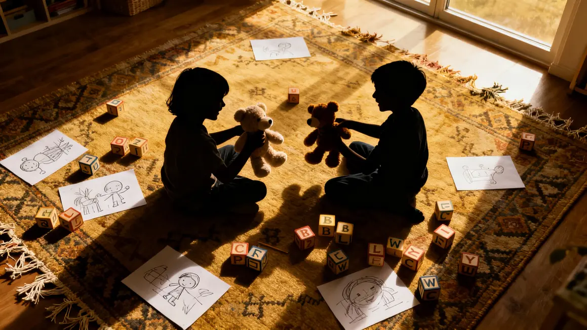 enfants jouent peluches développement cognitif